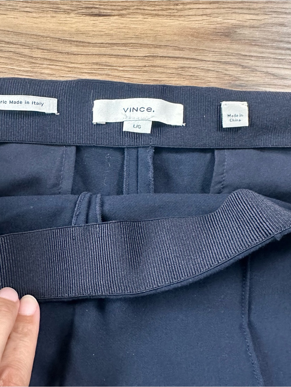 Vince Cropped Flare Dress Pants Womens Large Stretch Navy Blue Side Zip Office - Picture 6 of 11